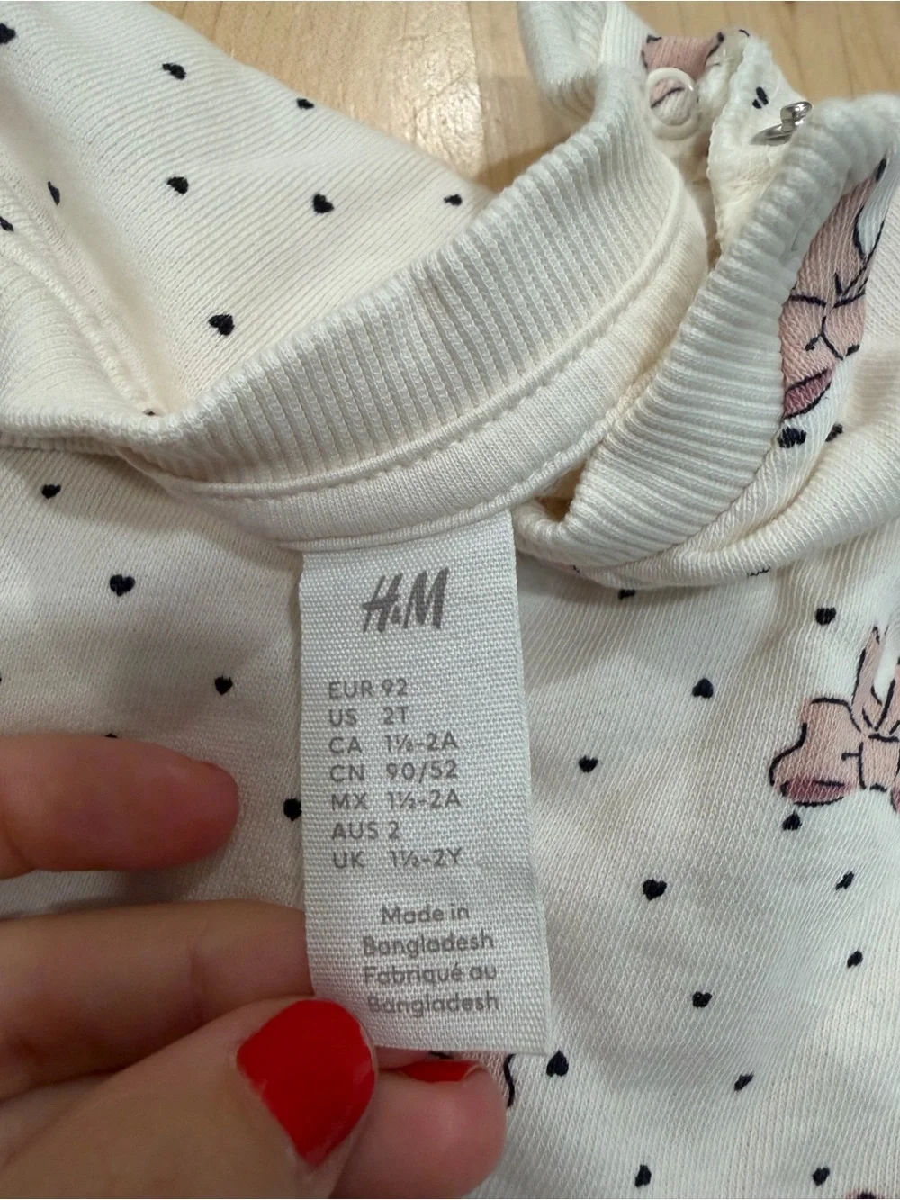 H&M White and Pink Bow Print Kids Matching Set